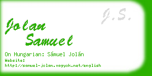 jolan samuel business card
